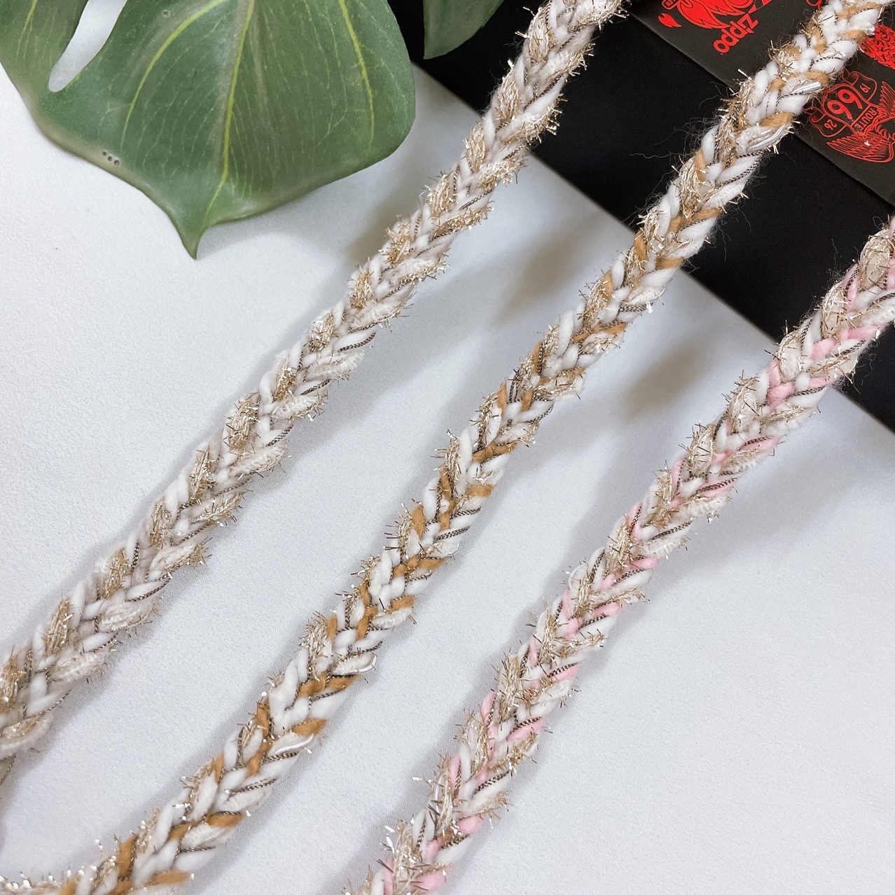 Spring and Summer New South Korea Chanel Style Lace Gold and Silver Woven Barcode Garment Bag Decoration Accessories Ribbon