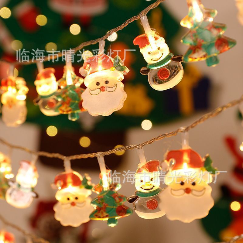 Cross border led christmas lights string santa claus festive atmosphere lights christmas tree outdoor waterproof decorative lights wholesale