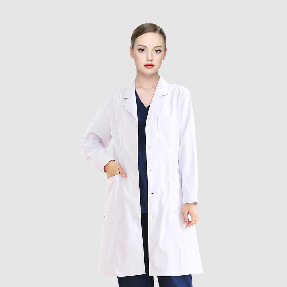 Picture of White Coat Women's Short-Sleeved Summer Thin Doctor's Coat Nurse Chemical Experiment Beauty Salon Doctor's Long-Sleeved Work Clothes