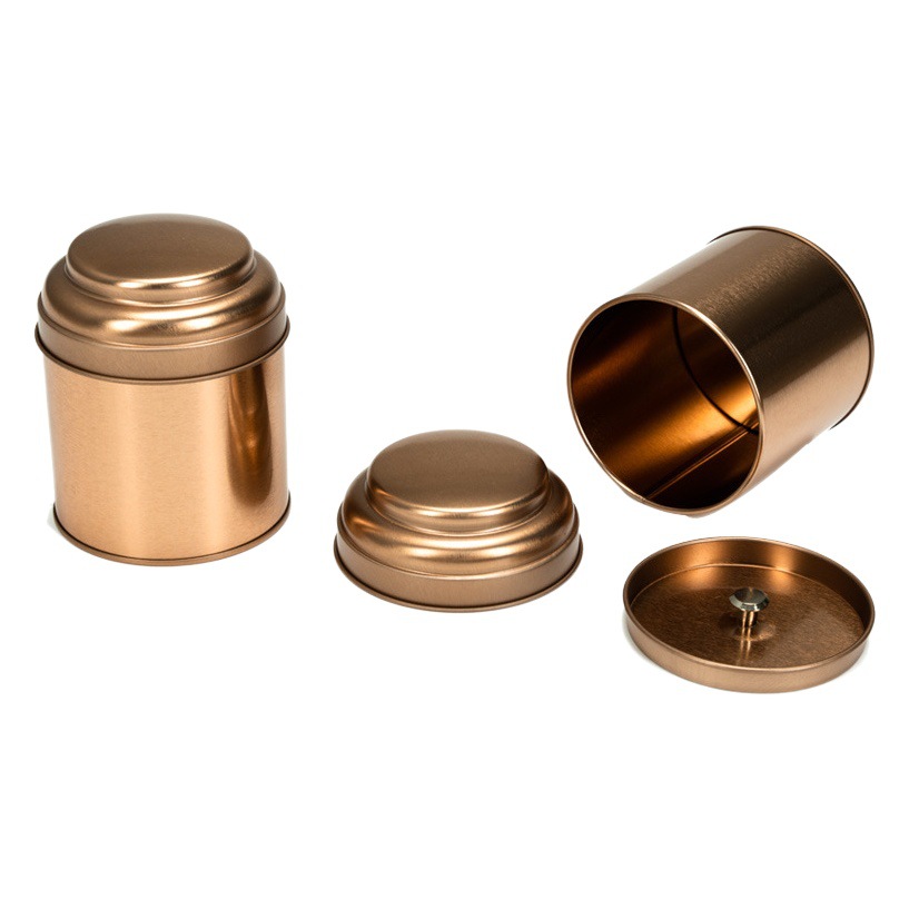 Round Tea Cans Tinplate Jar Wholesale Small Sealed Metal Tea Packaging Jar Hat Lid Iron Box Empty Box