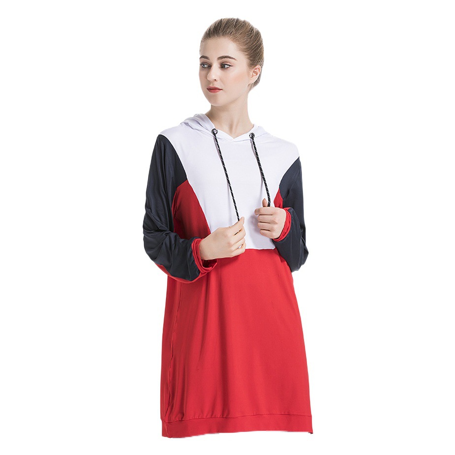 Plus Size New Arab Hui Sports Casual Color Matching Hooded Sweatshirt Women M-3Xl Y010 #