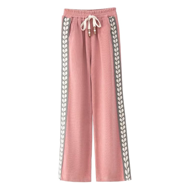 Girls' Wide-Leg Pants Spring and Autumn Straight Pants 2023 New Autumn Children's Corduroy Long Pants for Older Children Autumn and Winter