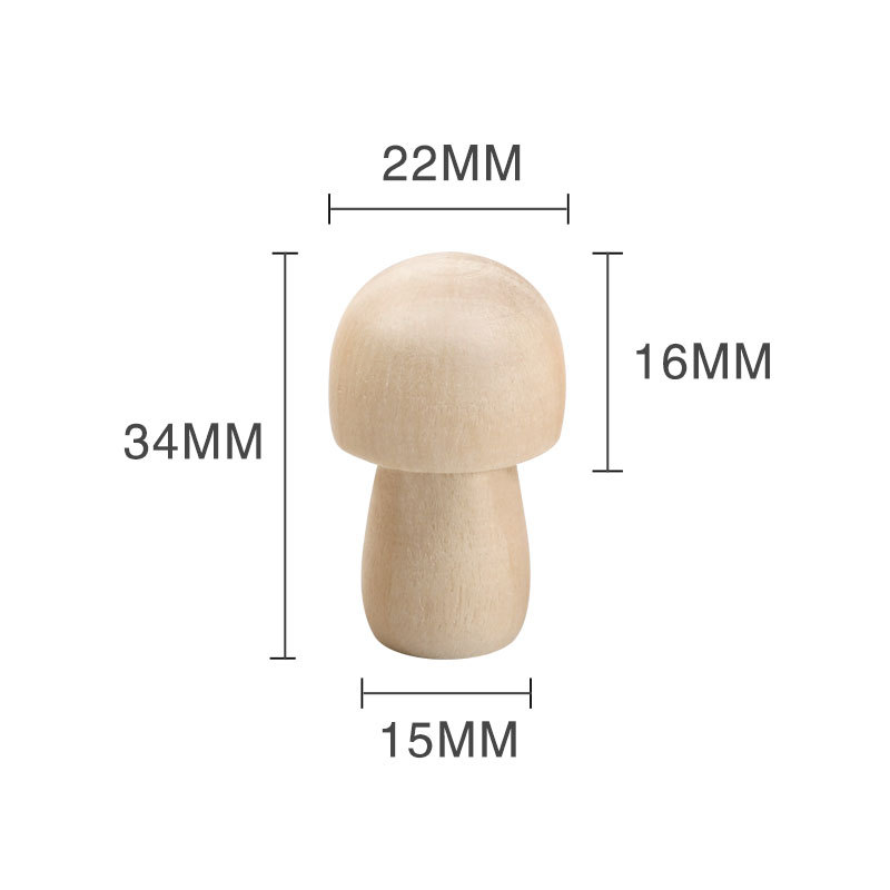 Picture of diy Creative Children's Painted Wooden Mushroom Original Wood Mushroom Mushroom Man Home Decoration Crafts Ornaments