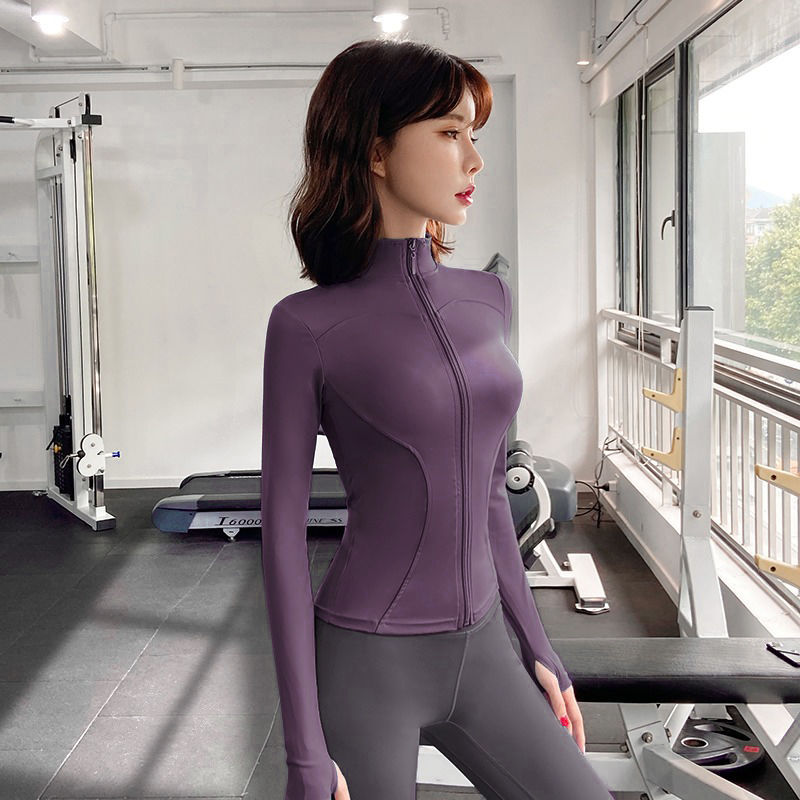 Picture of Yoga clothes women's new autumn high-grade sports running fitness slimming quick-drying tight long-sleeved zipper top