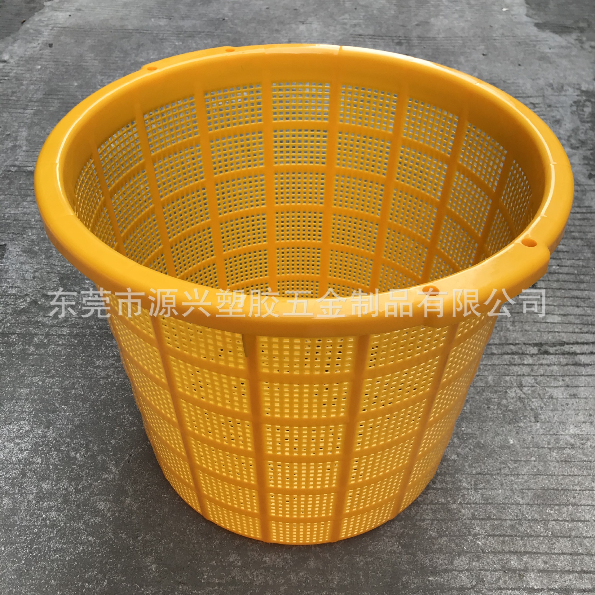 Thickened 50cm wide fruit basket round turnover basket rope carrying rubber frame white mesh lobster basket fish basket