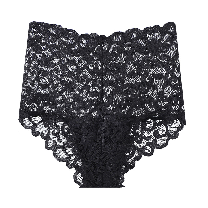 Picture of Cross-border sexy lace underwear women's high waist ultra-thin perspective mesh bottoms plus size women's chubby girl cotton briefs