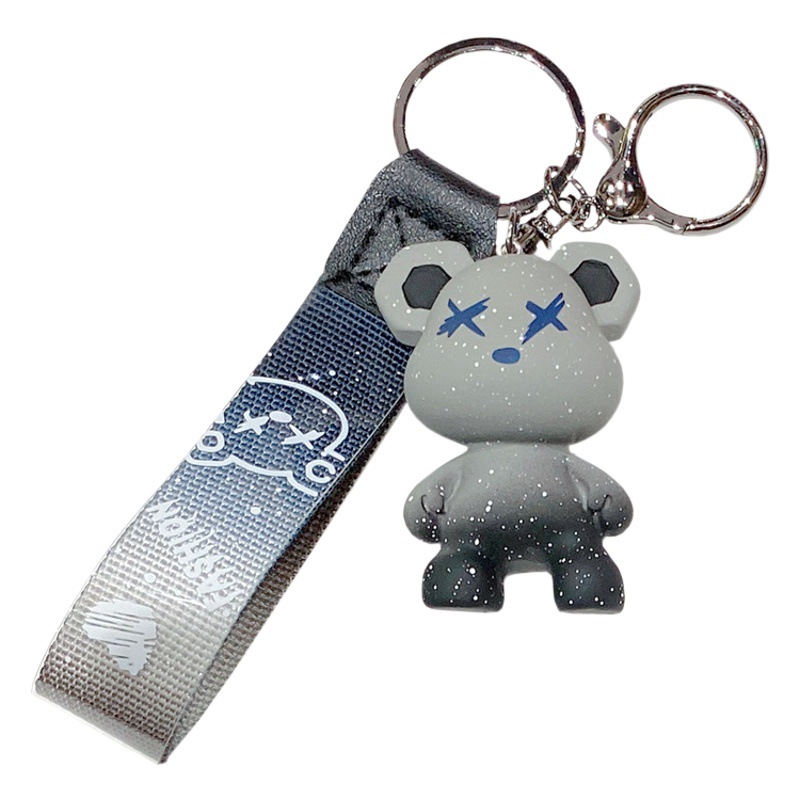 Cartoon Star Chameleon Bear Keychain Cute Trend Fashion Bear Car Key Chain Couple Bag Pendant