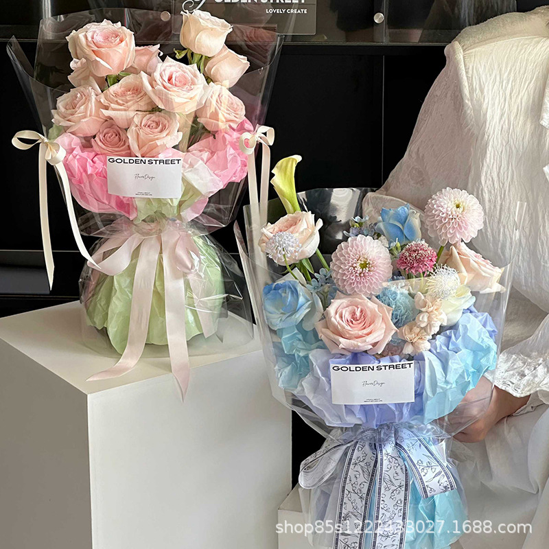 Zhuo Fiber Flower Material Gradient Sydney Paper Gift Liner Paper Hand-rubbed Flower Paper Floral Material Flower Wrapping Paper