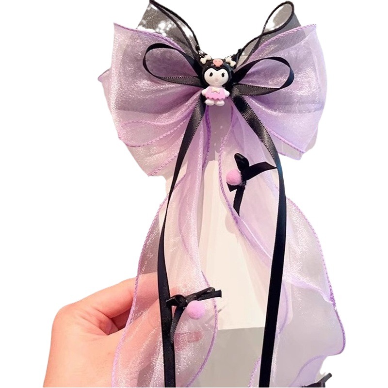 Kroomi Children's Princess Hairpin Bow Ribbon Hair Accessories Wided Hairpin Headwear Lolita Girl's Broken Hair Side
