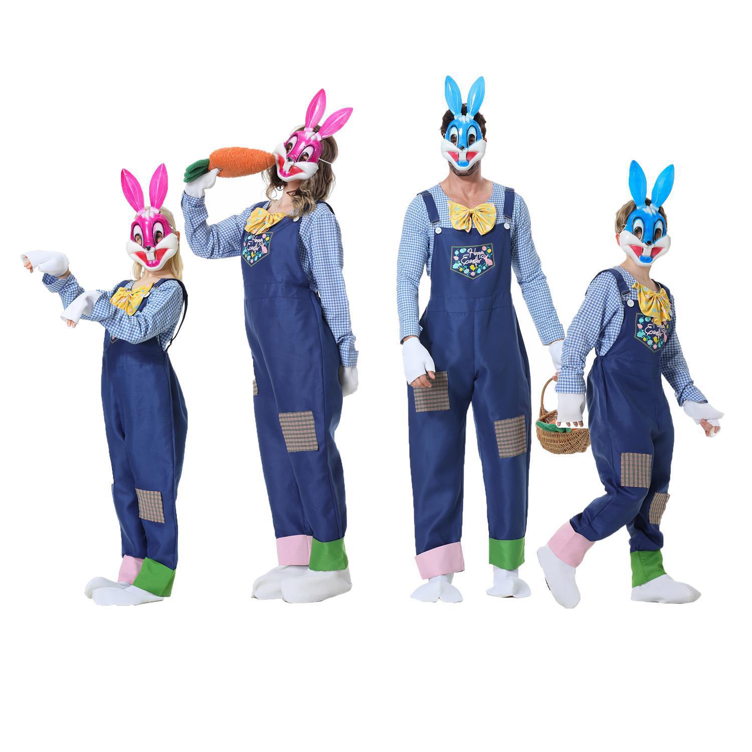 Easter Halloween Cos Costume Egg Bunny Mask Pastoral Party Dress Animal Ball Show