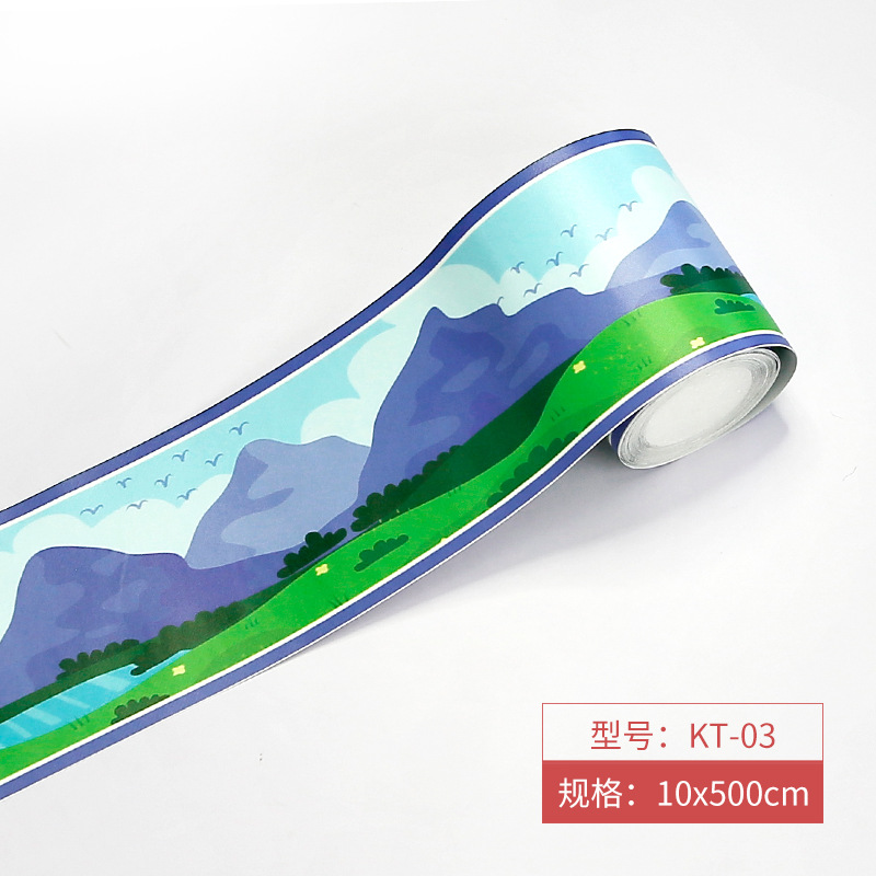 Picture of Bathroom Waistline Stickers Self-Adhesive Waterproof Living Room Bedroom Kitchen Skirting Tile Stickers Pvc Wallpaper Decorative Wall Stickers