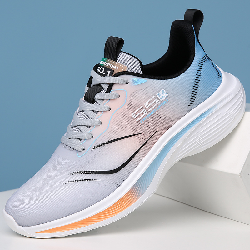 sneaker plus size 46 Men's Shoes Summer New Breathable Mesh Shoes Shock Absorption Non-slip Running Lightweight Shock Absorbing Casual Shoes