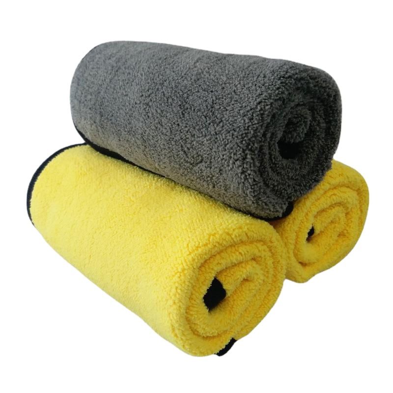 Picture of Car cleaning cloth car washing towel thickened absorbent car supplies double-sided high density cleaning large double-sided yellow gray car washing towel