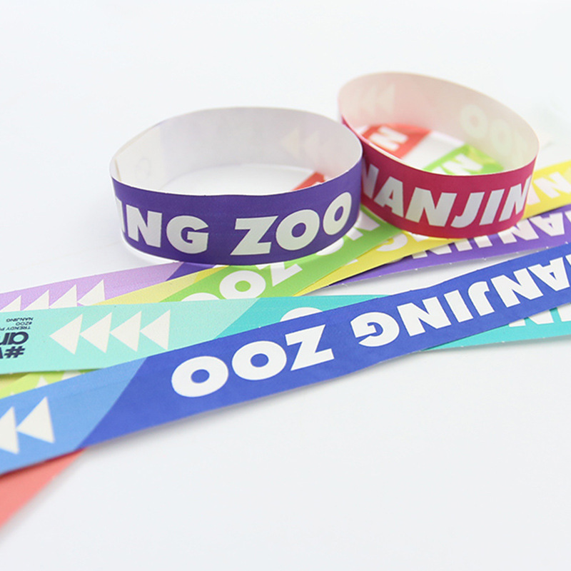 Picture of Spot disposable bracelet waterproof tear-proof identification synthetic paper exhibition admission ticket disposable wrist strap