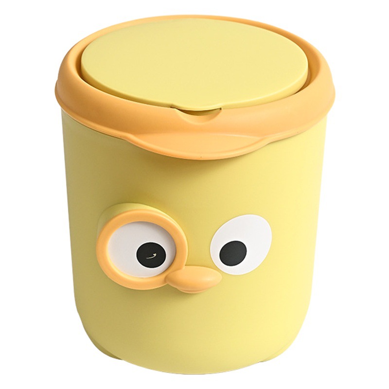 Desktop Trash Can Cute Small Bedroom Bedside Office Cartoon Storage Bucket Mini with Lid Home Wholesale