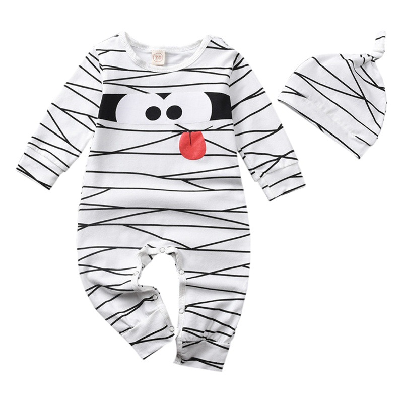 Picture of Boys Cute Mummy Children's Clothing 2023 Boys Holiday Party Halloween Suit Ha Yi Romper Halloween