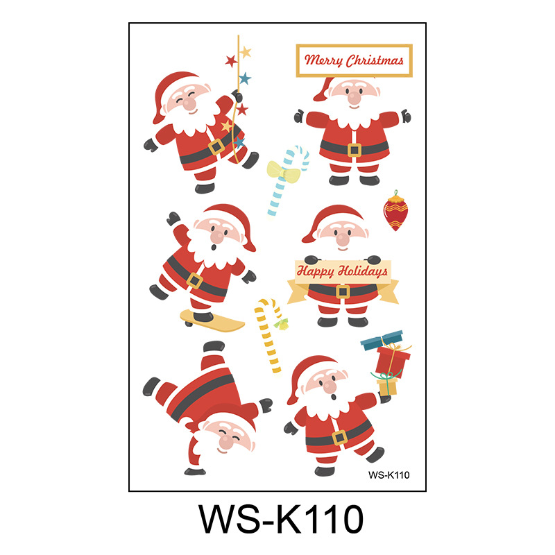 Picture of New Christmas Tattoo Sticker Children Cartoon Holiday Party Atmosphere Eco-friendly Waterproof Face Sticker Elk Tattoo Sticker