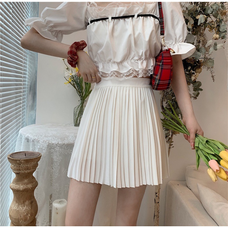 2023 New Spring Pleated Skirt High Waist Women's Skirt Slimming All-match Elegant Short Skirt ins Trendy