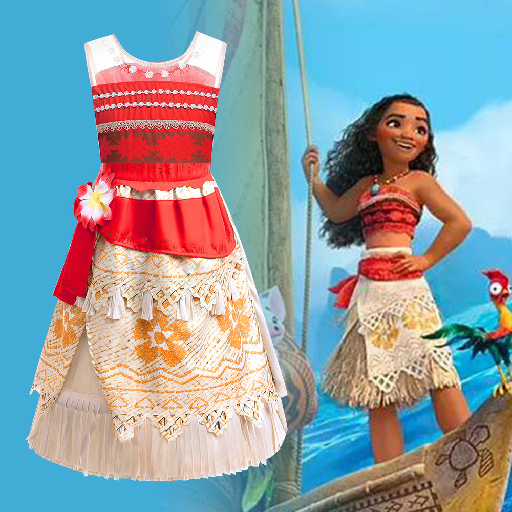 Cross-border New Ocean Wonder 2cosplay Moana Film dress Girl Dress Holiday Coat