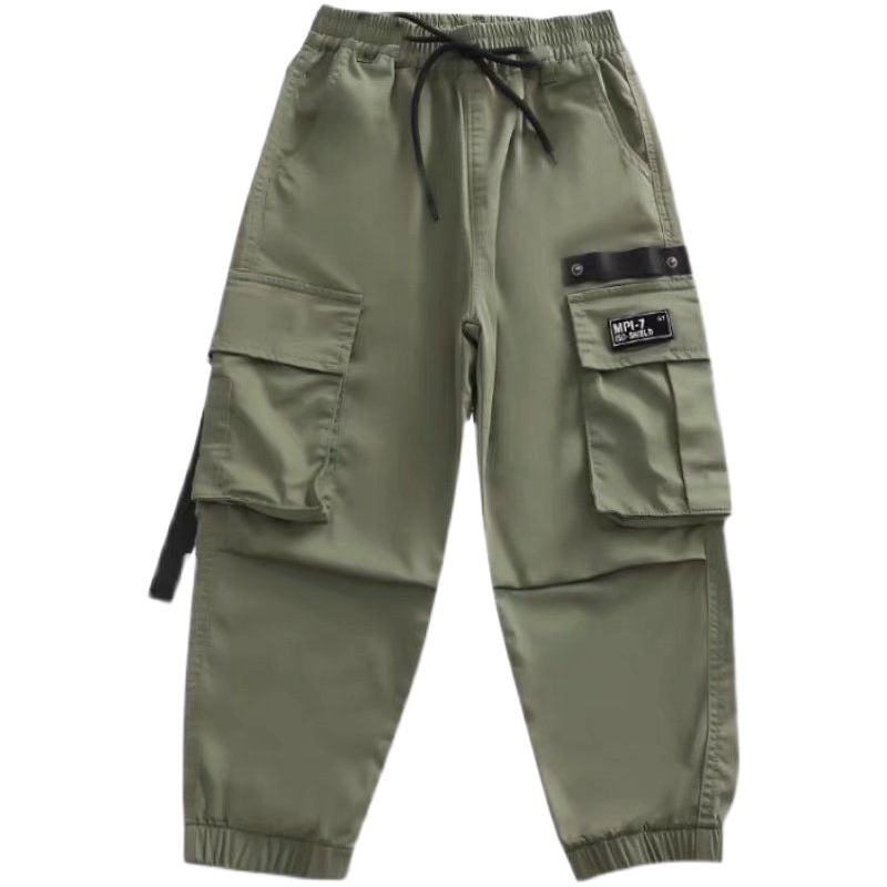 Boys and Kidsren's Cargo Pants, Handsome Pants, Spring and Autum Fashionable Kidsren's Sports Pants, Fashionable Loose Leggings Sweatpants