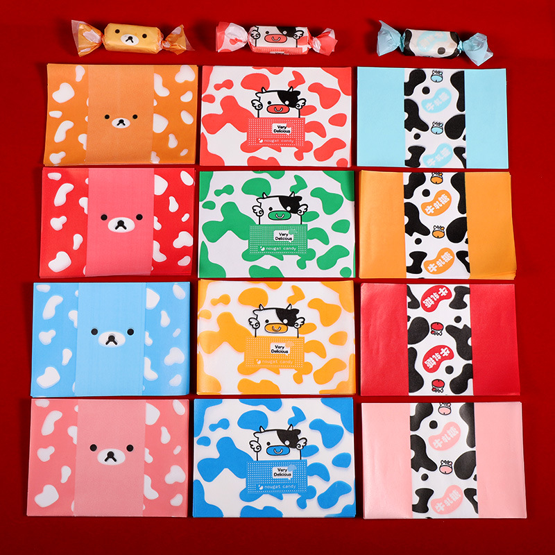 Picture of Nougat Wrapping Paper 100 Baking Handmade Cute Candy Paper Silicone Paper Self-sealing New Year's Sugar Paper Bag