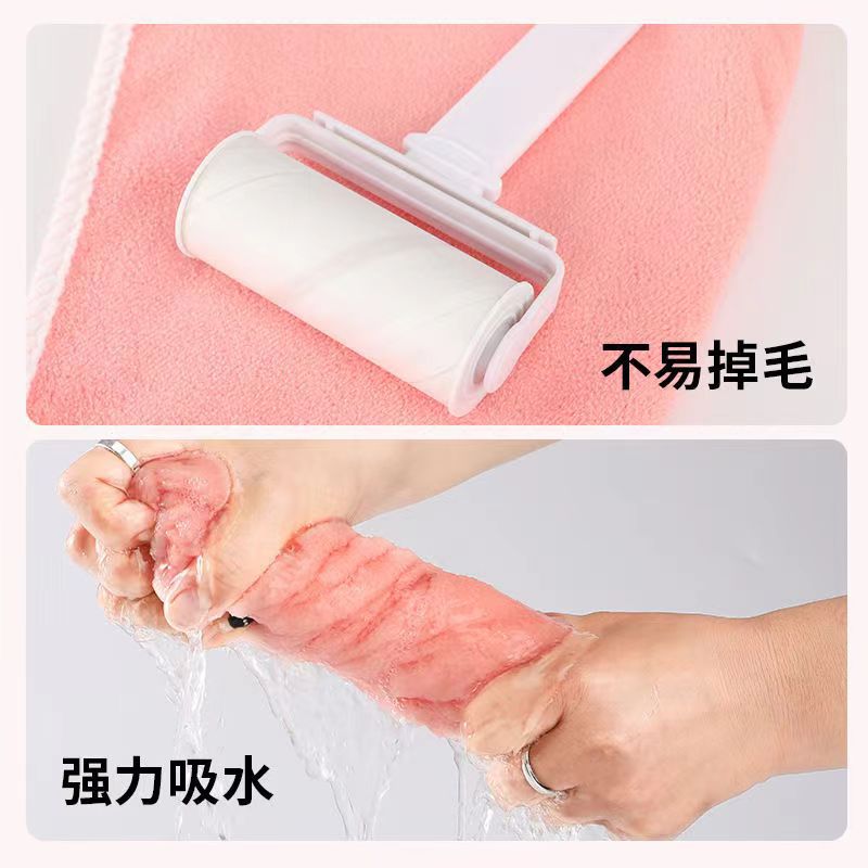 Picture of Class a Dry Hair Cap Thickeneded Super Absorbent Quick-Drying Shower Cap Double Layer Coral Velvet Edge Dry Hair Towel Ready for Sale