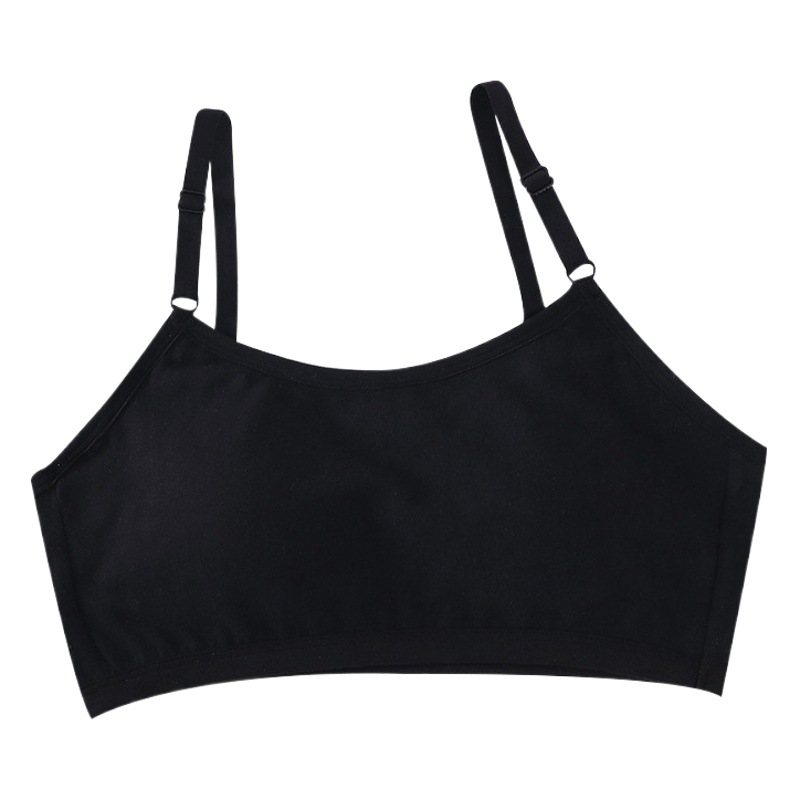 Pure Cotton Student Intimates Bra Fixed Cup Wrapped Chest Pad Tube Top Development Period Anti-Exposure Pure Color Intimates for Women