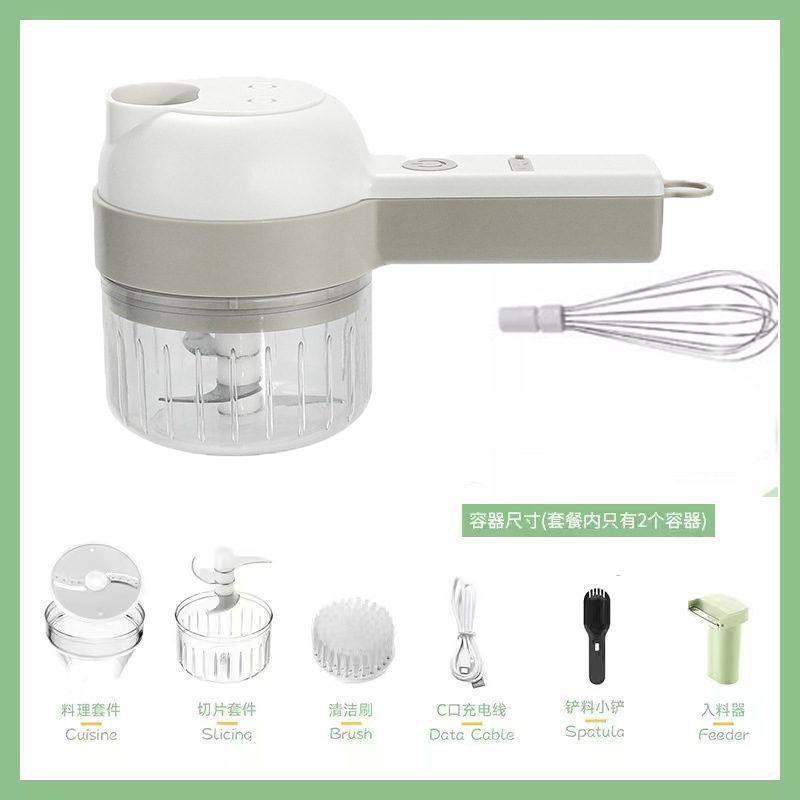 Picture of Gatling Vegetable Cutter New Multi-functional Household Slicing Artifact Storm Electric Garlic Stamping Supplemental Handheld Cooking Machine
