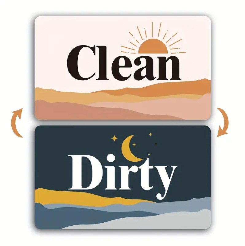 Picture of dirty clean magnetic refrigerator stickers for cross-border foreign trade new kitchen dishwasher refrigerator decoration magnetic stickers