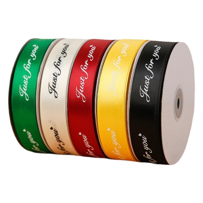 2.5cm English Ribbon Polyester Belt Baking Gift Bow Packaging Belt Gift Flower Packaging Ribbon Wholesale