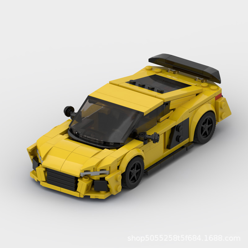 Moc Building Blocks Are Compatible with Lego Assembled Creative Audi R8 Racing Model Speed Series Boy 8-Grids Car