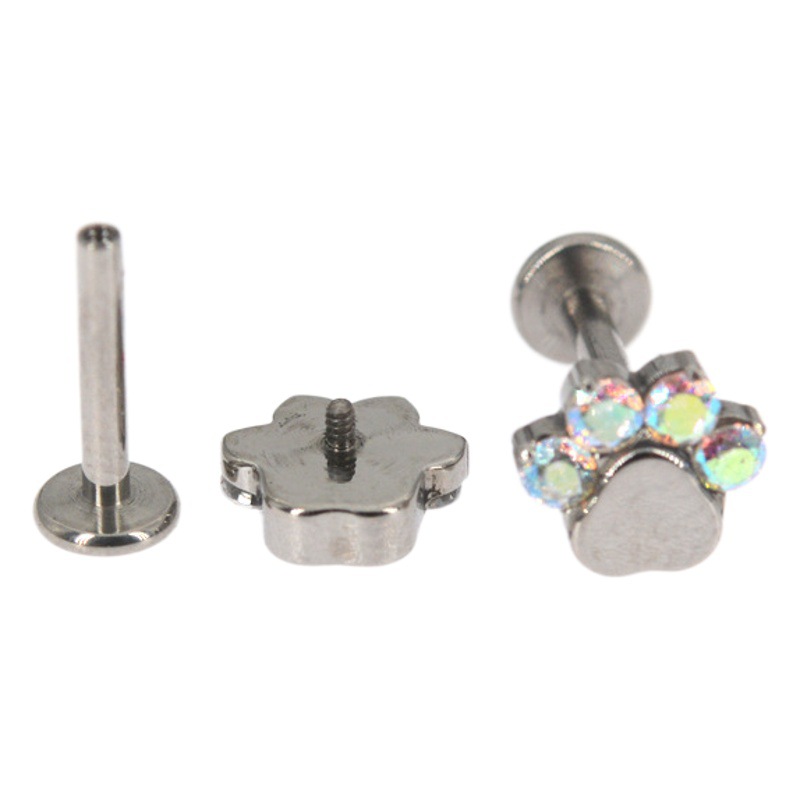 G23 titanium cute cat claw lip nail cross-border factory direct supply fashion cool personality unique diamond exquisite