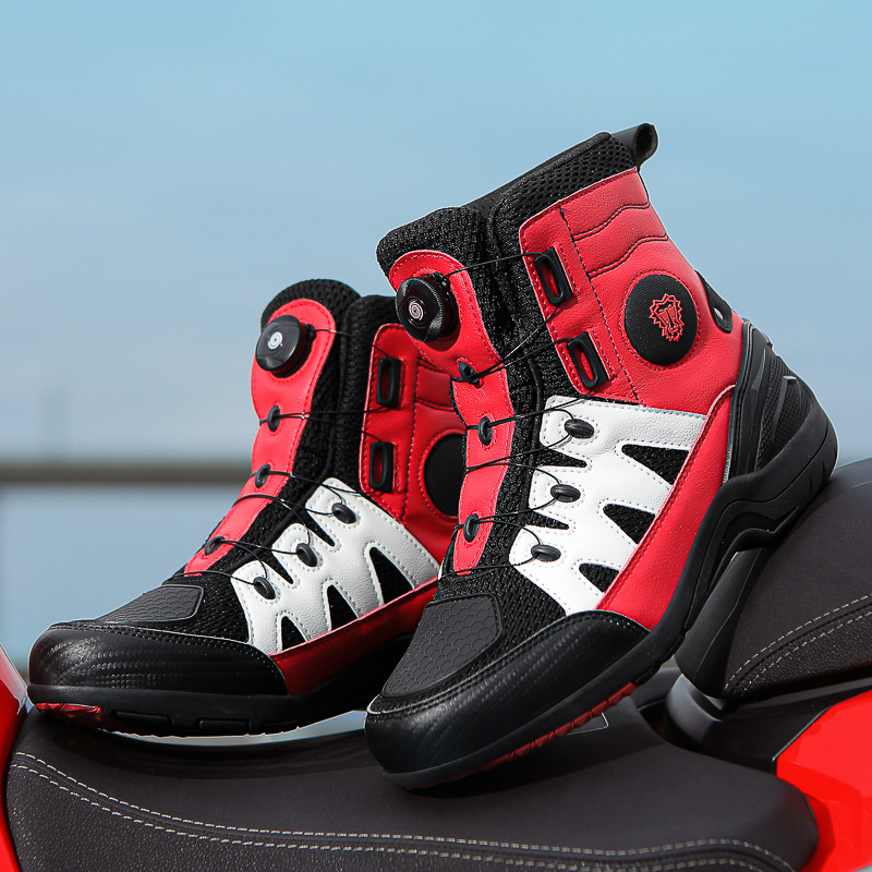 Four Seasons Motorcycle Shoes Waterproof Breathable Shoe Car Fall Resistant Abrasion Resistant Commuter Rally Riding Boots Breathable and Lightweight