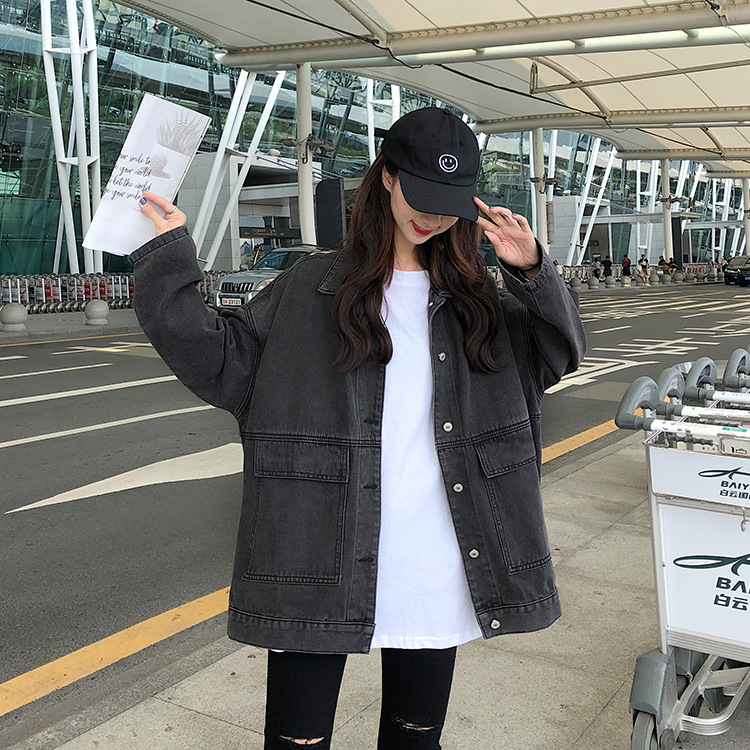 Picture of 2022 Spring and Autumn Denim Jacket Women's Loose Slim All-match New Korean Style Large Size Chubby Girl Student Jacket Top