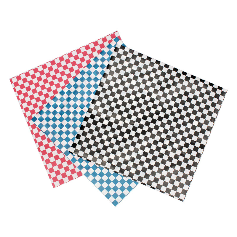 30*30 Plaid oil paper red pad oil-proof paper wrapping paper hamburger sandwich wrapping paper