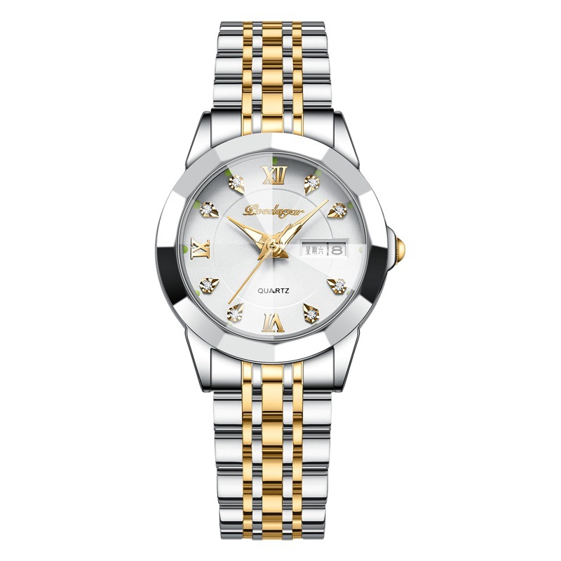 Swiss brand new women's watch waterproof luminous double calendar watch women's live broadcast foreign trade popular one-piece delivery