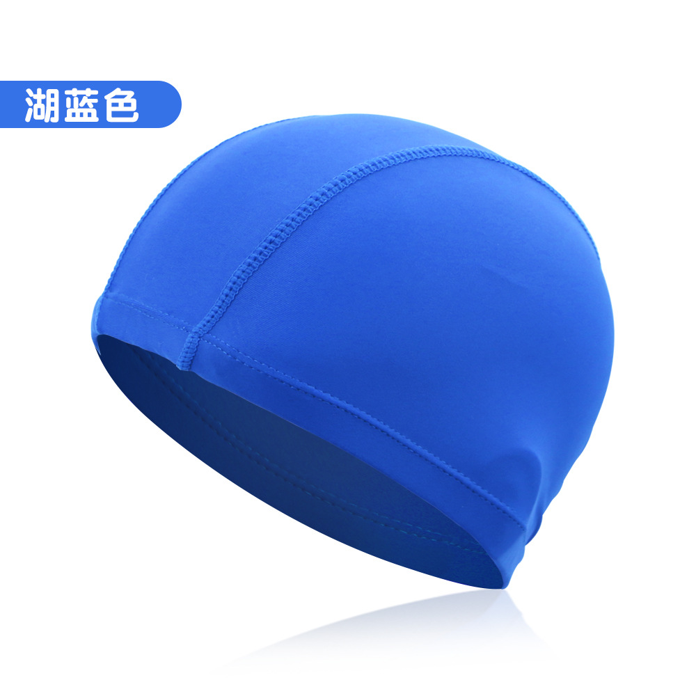 Picture of Adult color solid color swimming cap unisex cloth swimming cap three needle five thread nylon swimming cap manufacturers wholesale