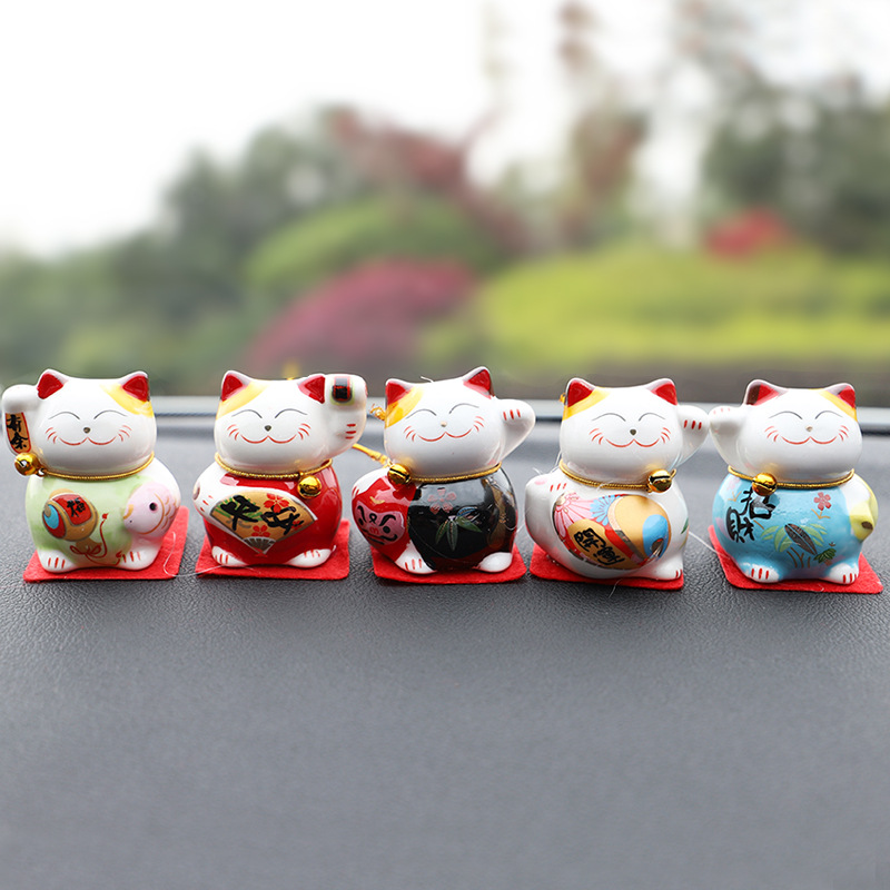 Picture of Small Car Ornaments Car Decoration Car Interior Decoration Doll Cute Creative Safe Car Supplies Lucky Cat