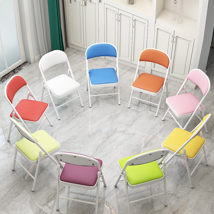 Simple Stool Backrest Chair Household Folding Chair Portable Dining Chair Office Chair Training Conference Chair Dormitory Computer Chair
