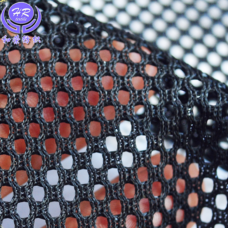 Black Polyester Warp-Knitted Cradle Mesh for Office Chairs, Beach Chairs, Backrests, Bags, and Handbags; Breathable and Lightweight Mesh Fabric