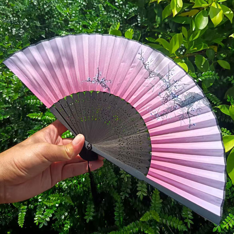Picture of Folding Fan Bamboo Ancient Fan Student Girl Chinese Style Small Fan Scenic Spot Export Wholesale Retail Gift Decorative Fan