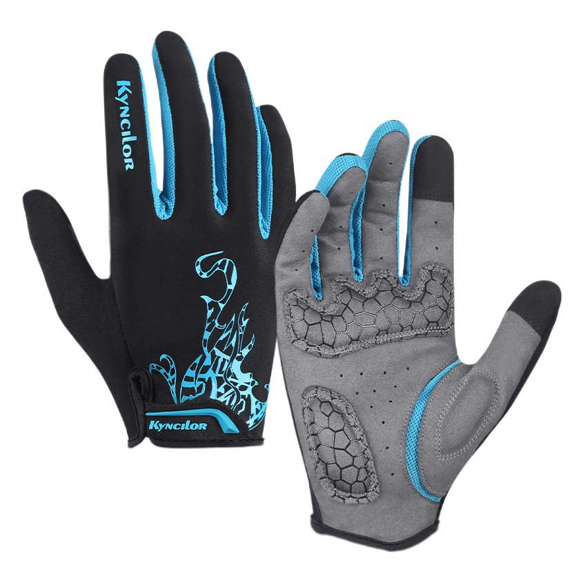 Outdoor Sports Four-Season Cycling Windproof Shock-Absorbing Fitness Training Wear-Resistant Touch Non-Slip Long Finger Gloves Drop Shipping