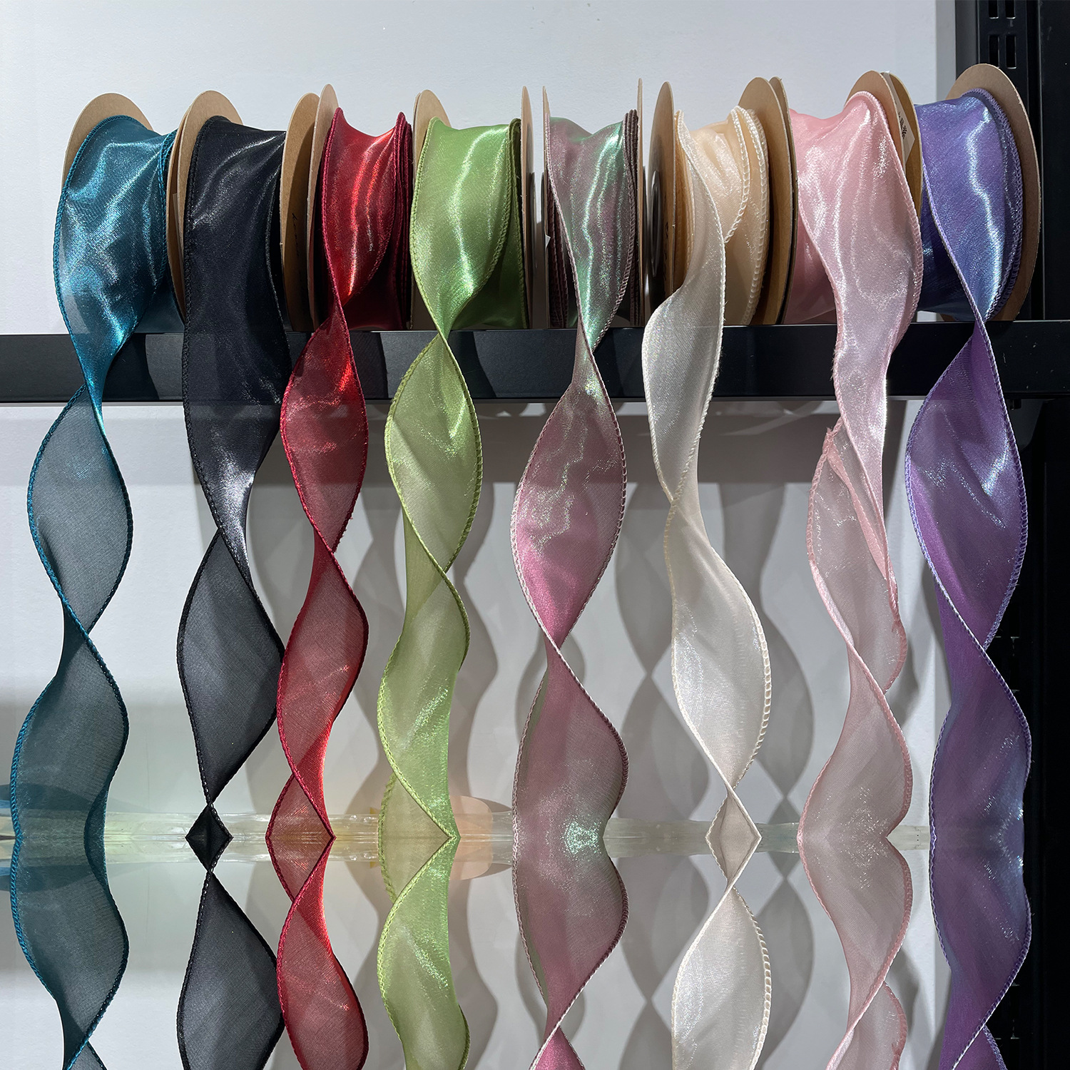Silk Texture Fishtail Yarn Flowers Bouquet Packaging Bow Ribbon Snow Yarn Floral Handmade Material Qingfeng Silk