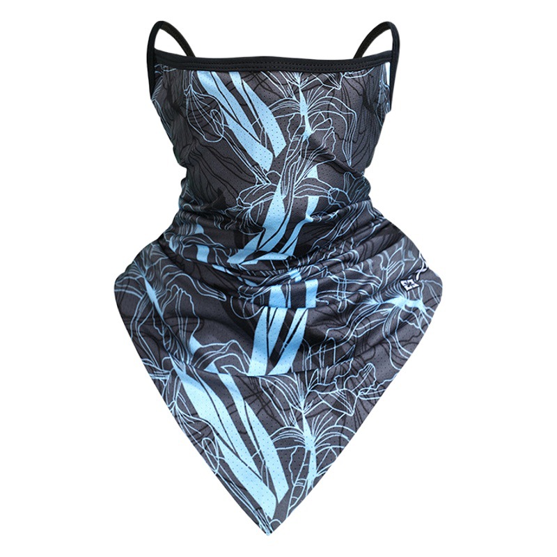 Hanging Ear Triangle Towel Ice Silk Mesh Breathable Neck Set Outdoor Riding Mask Summer Fishing Sunscreen Face Towel Scarf
