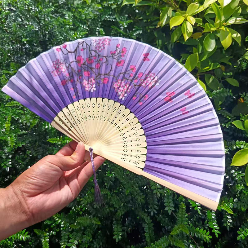 Picture of Folding Fan Bamboo Ancient Fan Student Girl Chinese Style Small Fan Scenic Spot Export Wholesale Retail Gift Decorative Fan