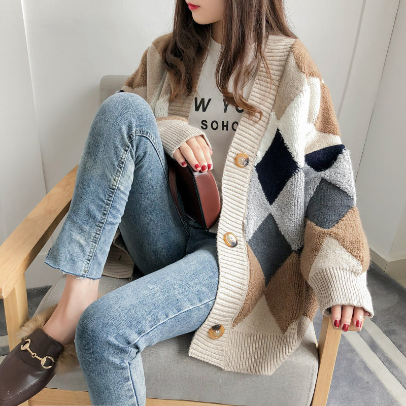 2024 Internet Celebrity Very Fairy Sweater Jacket Women's New Loose Korean Style Lazy Style Knitted Cardigan Jacket