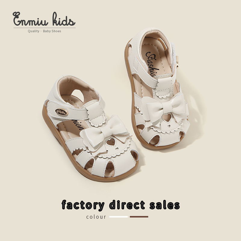 [17 -- 28 yards] Genuine leather children's shoes summer new female baby sandals toddler shoes western style beach shoes generation hair