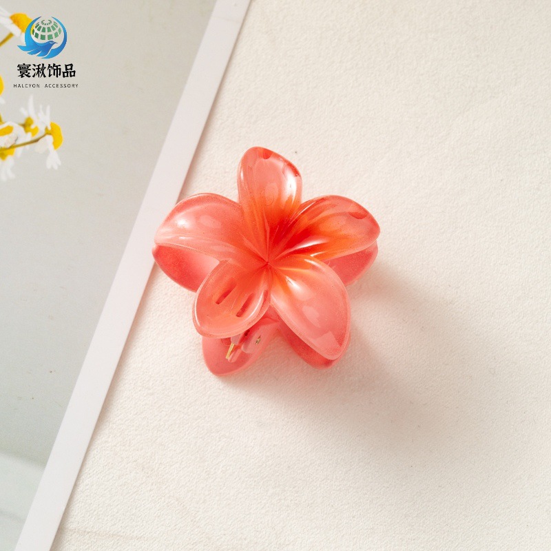 Picture of Cross-border egg flower clip large high-grade gradient Flower hairpin back head updo ponytail shark clip headdress
