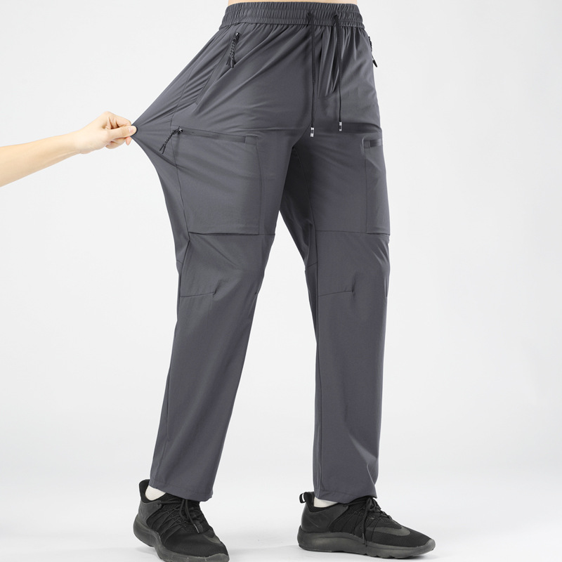 Quick-drying pants men's summer thin sports leisure outdoor hiking pants elastic breathable lightweight running pants