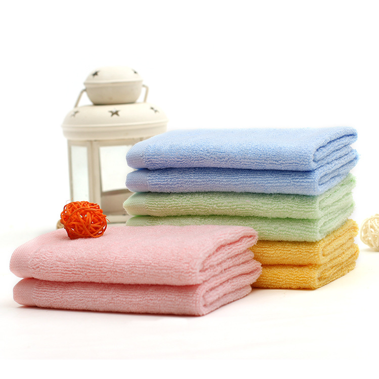 Picture of Bamboo Fiber Small Square Towel 25*25 Saliva Towel Face Wash Absorbent Plain Square Towel Kindergarten Kidsren's Handkerchief Small Towel
